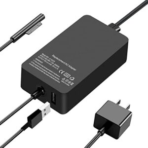 yuhang [upgraded version] charger 65w, microsoft surface pro laptop/tablet charger, compatible for surface pro 7/6/5/4/3/x, surface book, surface go/3/2/1 power supply adapter