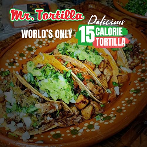 Mr. Tortilla World's Only 15 Calorie, 1 Net Carb Tortilla Wraps (96 Tortillas) | Keto, Low Carb, Low Calorie, Vegan, Kosher | (Multigrain)