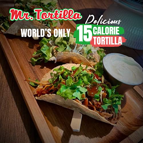 Mr. Tortilla World's Only 15 Calorie, 1 Net Carb Tortilla Wraps (96 Tortillas) | Keto, Low Carb, Low Calorie, Vegan, Kosher | (Multigrain)