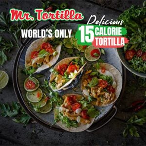 Mr. Tortilla World's Only 15 Calorie, 1 Net Carb Tortilla Wraps (96 Tortillas) | Keto, Low Carb, Low Calorie, Vegan, Kosher | (Multigrain)