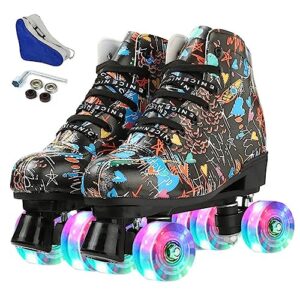 unisex indoor and outdoor roller skates classic high-top for adult skating four-wheel roller skates