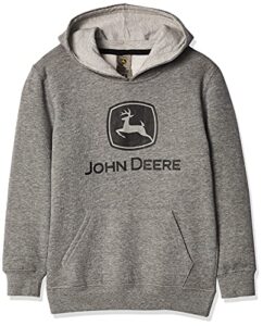john deere boys' fleece pullover hoodie, grey, 3t