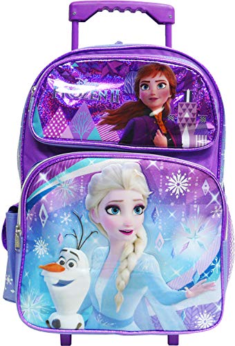 Disney Frozen 2 Elsa & Anna Kids Backpack 16" Rolling/Roller Large Bag 20225