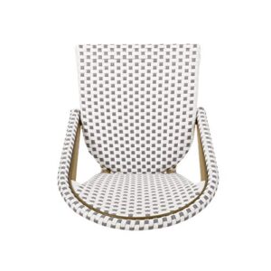 Christopher Knight Home Philomena Outdoor French Bistro Chair (Set of 2), Gray + White + Bamboo Print Finish