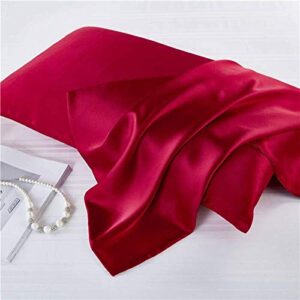 luxbedding satin pillowcase pillow cases king size, cooling satin pillowcase for hair and skin, silk pillowcase 2 pack - red pillow cases
