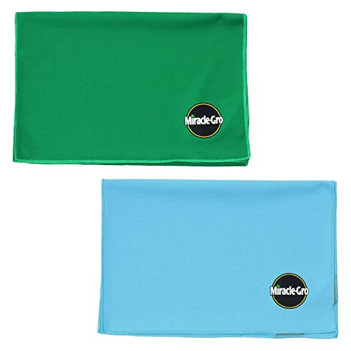 Miracle-Gro MG10018 Cooling Towel – [Pack of 1] Assorted Colors - Green or Teal, Moisture Wicking, Chemical-Free, Reusable Polyester Towel