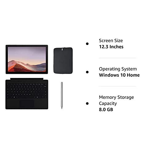 Newest Microsoft Surface Pro 7+ 12.3 Inch Touchscreen Tablet PC Bundle with Type Cover, Surface Pen & Sleeve, Intel 10th Gen Core i5, 8GB RAM, 128GB SSD, WiFi, Windows 11, Platinum (Latest Model)