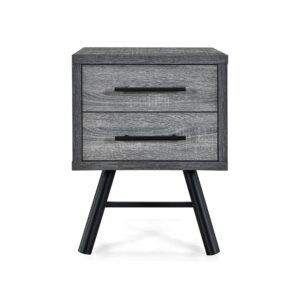 Christopher Knight Home Harrison Mid-Century Modern Nightstand, Sonoma Gray Oak + Black