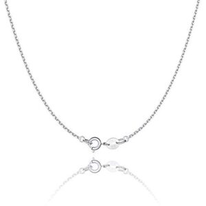 jewlpire 925 sterling silver chain necklace chain for women girls 1.1mm cable chain necklace upgraded spring-ring clasp - thin & sturdy - italian quality 16 inch