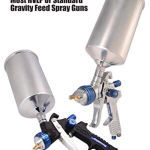 Dynastus 1 Quart Gravity Feed Paint Pot Aluminum Spray Gun Cup with Nylon Snug Fitting Press Fit Lid, 3/8" Attachment Thread