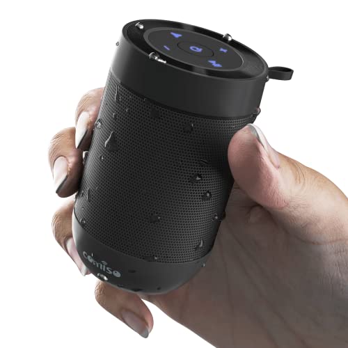 comiso Portable Bluetooth Speaker, Waterproof Small Wireless Shower Speaker IPX5, 360 HD Loud Sound, Stereo Pairing, 12H Playtime, Mini Pocket Size Built in Mic Support TF Card for Travel Outdoors