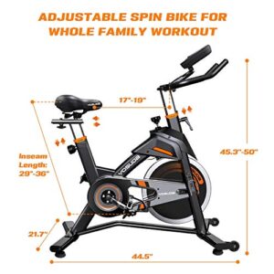 YOSUDA Indoor Cycling Bike Stationary - Exercise Bike for Home Gym with Comfortable Seat Cushion, Silent Belt Drive, iPad Holder