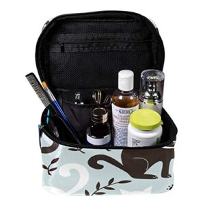 White And Black Cat Play Dime Ball Women Portable Travel Accessories with Mesh Pocket Makeup Cosmetic Bags Storage Organizer Multifunction Case