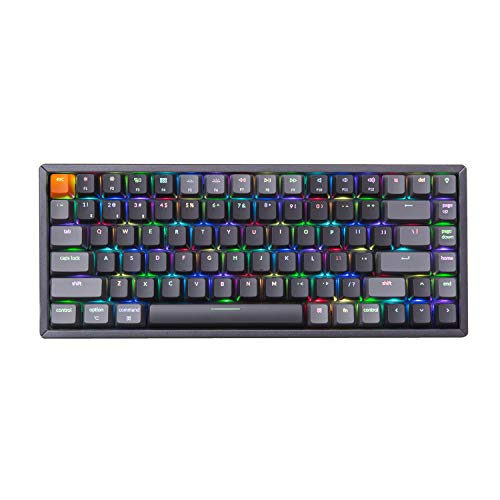 Keychron K2 Version 2 Wireless Gaming Mechanical Keyboard, Bluetooth/USB Wired Compact 84 Keys RGB LED Backlit Aluminum Frame for Mac Windows, Gateron G Pro Blue Switch