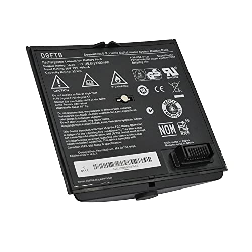 DGTECH 300769-003 Black Battery Replacement for Bose Sounddock Portable Digital Music System SoundLink Air 300769-001 300769-002 300769-004 300770-001 Series 4ICR19/66 (16.8V 32WH/2200MAH)