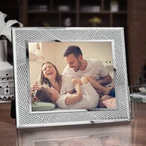 ZBEIVAN 8x10 Picture Frames 3-Pack Ornament Sparkling Glass Silver Glittery Mirrored Edge Vertical Horizontal Desk Tabletop Standing 10x8 Photo Frame