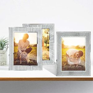 ZBEIVAN 8x10 Picture Frames 3-Pack Ornament Sparkling Glass Silver Glittery Mirrored Edge Vertical Horizontal Desk Tabletop Standing 10x8 Photo Frame