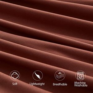 NexHome Twin XL Size Sheet Set, Breathable & Cooling Sheets, Hotel Luxury Bed Sheet, Extra Soft, Deep Pockets 16", Easy Fit, Wrinkle Free, Comfy, Chocolate Bed Sheets 3 Piece Set