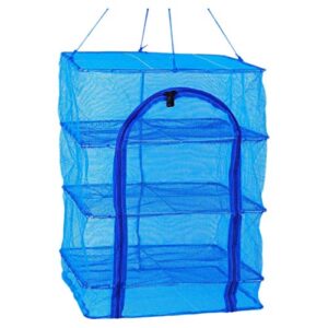 besportble herb drying rack net square 4 layer herb dryer mesh hanging dryer rack for herbs tea food dehydrator blue 66x45x45cm