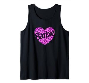 barbie leopard heart logo tank top