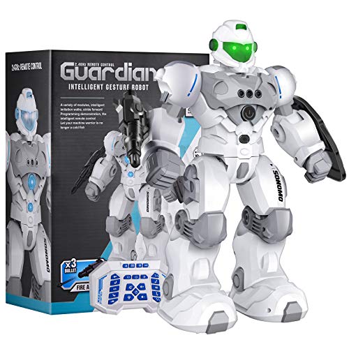 SONOMO Toys for 6-9 Year Old Boys, RC Robot Gifts for Kids Intelligent Programmable Robot with 2.4GHz Sensing Gesture Control - Upgraded Version (White)