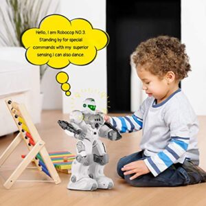 SONOMO Toys for 6-9 Year Old Boys, RC Robot Gifts for Kids Intelligent Programmable Robot with 2.4GHz Sensing Gesture Control - Upgraded Version (White)