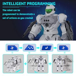 SONOMO Toys for 6-9 Year Old Boys, RC Robot Gifts for Kids Intelligent Programmable Robot with 2.4GHz Sensing Gesture Control - Upgraded Version (White)