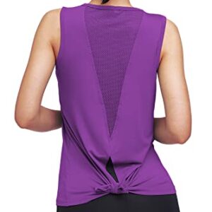 Mippo Womens Workout Tops Yoga Running Tank Tops Tennis Exercise Tops for Women Muslce Tank Sleeveless Summer Workout Shirts Running Tops Clothes for Women Vioket M Violet