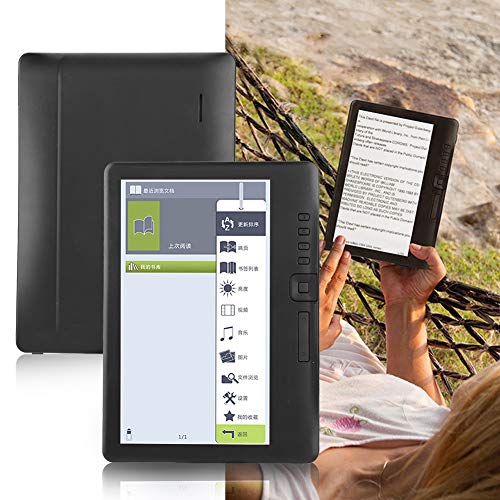 Hoseten e-Book Reader, Waterproof 7 Inch 480P Electronic Book Brightness Adjustable for Win 7/10 for XP for Vista(4G Memory)