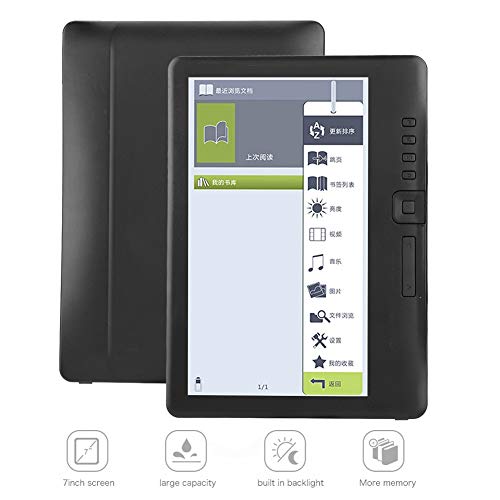 Hoseten e-Book Reader, Waterproof 7 Inch 480P Electronic Book Brightness Adjustable for Win 7/10 for XP for Vista(4G Memory)