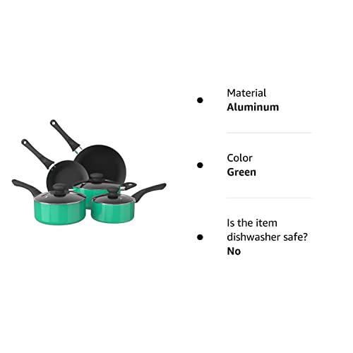 Aluminum Alloy Non-Stick Cookware Set, Pots and Pans - 8-Piece Set (Green)