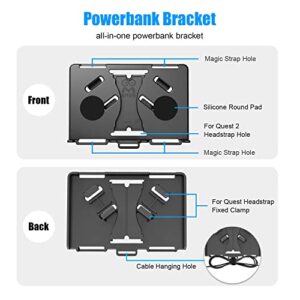 AMVR Powerbank Fixing Bracket, Battery Holder for Meta Quest, Quest 2 or Vive Deluxe Audio Strap, Fixed on The VR Headset Strap or on The Waist, Compatibly Multiple Sizes Mobile Power (with USB)