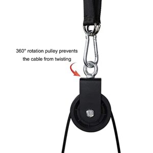 LFJ LAT Pull Down and Lift Weight Pulley System Cable Machine Pulley Attachment for Triceps Pull Down, Biceps Curl, Back, Forearm, Shoulder Home Gym Equipment (Set with Tricep Rope)