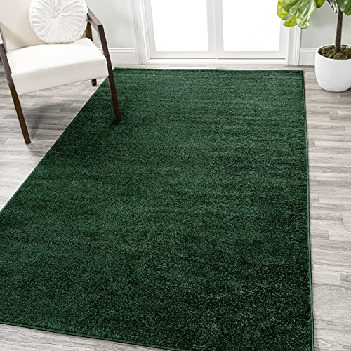 JONATHAN Y SEU100L-3 Haze Solid Low-Pile Indoor Area-Rug Casual Contemporary Solid Traditional Easy-Cleaning Bedroom Kitchen Living Room Non Shedding, 3 ft x 5 ft, Emerald