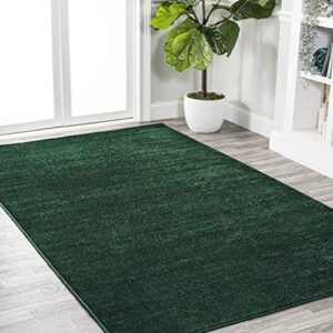 JONATHAN Y SEU100L-3 Haze Solid Low-Pile Indoor Area-Rug Casual Contemporary Solid Traditional Easy-Cleaning Bedroom Kitchen Living Room Non Shedding, 3 ft x 5 ft, Emerald