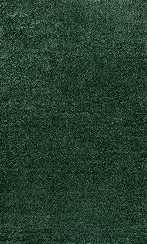 JONATHAN Y SEU100L-3 Haze Solid Low-Pile Indoor Area-Rug Casual Contemporary Solid Traditional Easy-Cleaning Bedroom Kitchen Living Room Non Shedding, 3 ft x 5 ft, Emerald