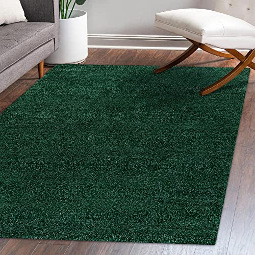 JONATHAN Y SEU100L-3 Haze Solid Low-Pile Indoor Area-Rug Casual Contemporary Solid Traditional Easy-Cleaning Bedroom Kitchen Living Room Non Shedding, 3 ft x 5 ft, Emerald