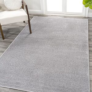 jonathan y seu100k-5 haze solid low-pile indoor area-rug casual contemporary solid traditional easy-washing bedroom kitchen living room non shedding, 5 ft x 8 ft, light gray