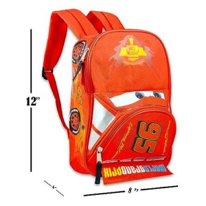 Disney Cars Mini Backpack for Kids Boys ~ Premium 12" Lightning McQueen School Bag with Stickers (Disney Pixar Cars School Supplies Bundle)