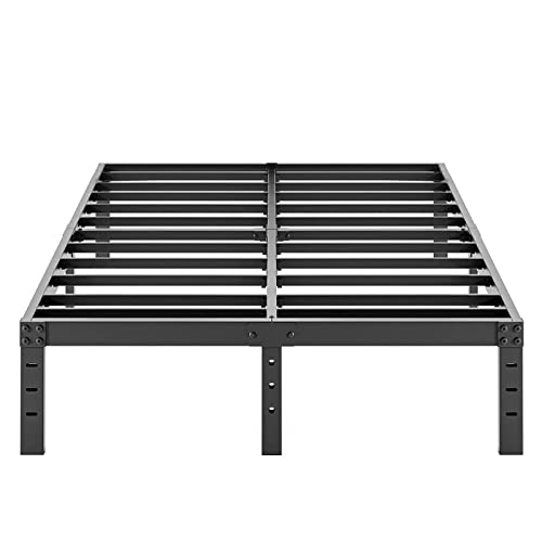 COMASACH King Bed Frame Heavy Duty,14" High Black Metal Platform Bed Frame,Sturdy Steel Frame,Support up to 3500lbs,No Box Spring Needed,Noise-Free,Easy Assembly