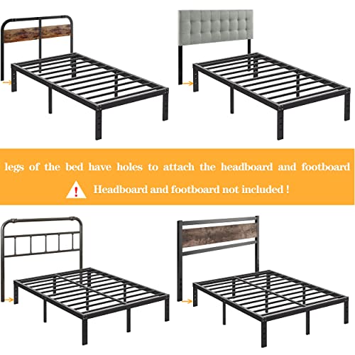 COMASACH King Bed Frame Heavy Duty,14" High Black Metal Platform Bed Frame,Sturdy Steel Frame,Support up to 3500lbs,No Box Spring Needed,Noise-Free,Easy Assembly