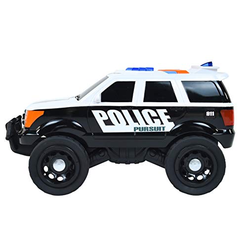 Sunny Days Entertainment Large Police Car – Lights and Sounds Vehicle with Motorized Drive and Soft Grip Tires | Rescue SUV Patrol Toy for Kids – Maxx Action