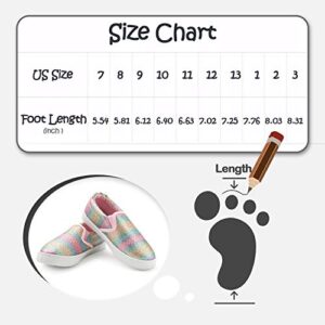 K KomForme Toddler Girls Boys Shoes Little Kids Slip on Canvas Sneakers for Running/Walking Colorful