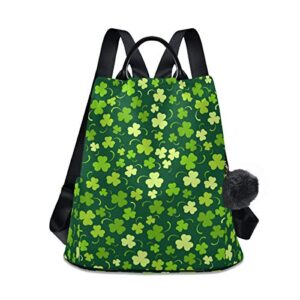 alaza st patricks day shamrock backpack with keychain for woman