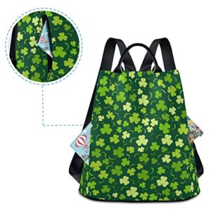 ALAZA St Patricks Day Shamrock Backpack with Keychain for Woman