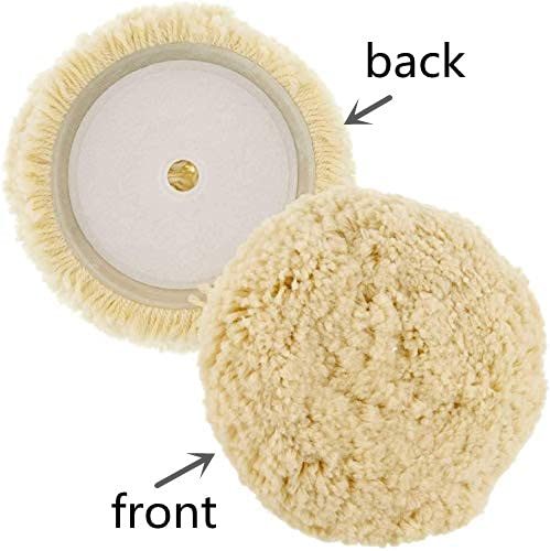 Wool Buffing Pads Set ,Pure Wool 7inch Wool Buffing & Polishing Pads+ Cleaning Spur Tool for Revitalizing Polisher Compound Pads and Bonnets