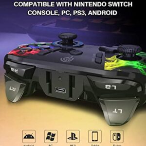 EasySMX Wireless PC Controller, Dual-Vibration Joystick Gamepad Computer Gaming Controller for PC Windows 7/8/10/11/12, Steam, PS3, Switch and Android- Black