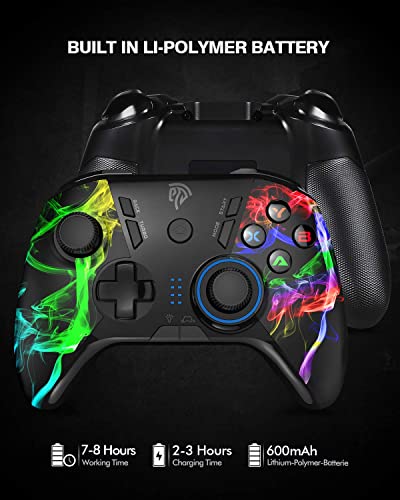 EasySMX Wireless PC Controller, Dual-Vibration Joystick Gamepad Computer Gaming Controller for PC Windows 7/8/10/11/12, Steam, PS3, Switch and Android- Black