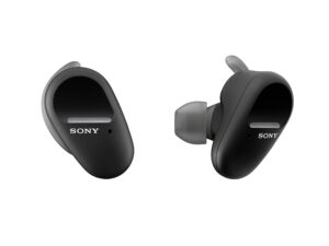 sony wf-sp800n truly wireless sports in-ear noise canceling headphones with mic for phone call and alexa voice control, black (renewed)