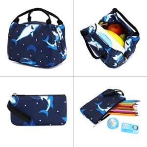 abshoo Cute Lightweight Shark Backpacks Boys School Bags Kids Bookbags (B1 Shark Navy2)